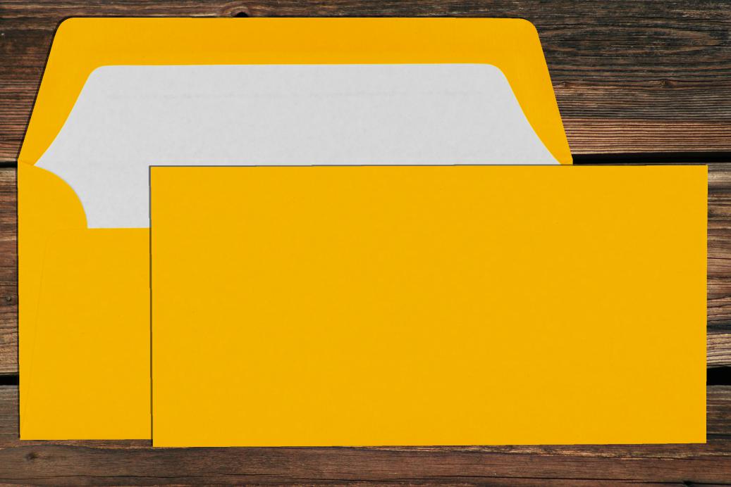 Briefhüllen mit Seidenfutter DL 110x220 mm Nassklebend Ocker gerippt 100 g/qm